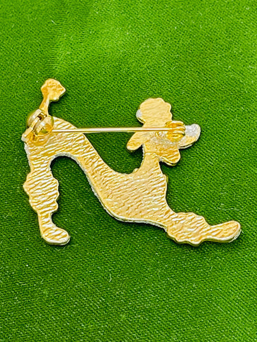 Silver and Gold Poodle Brooch Devil's Details